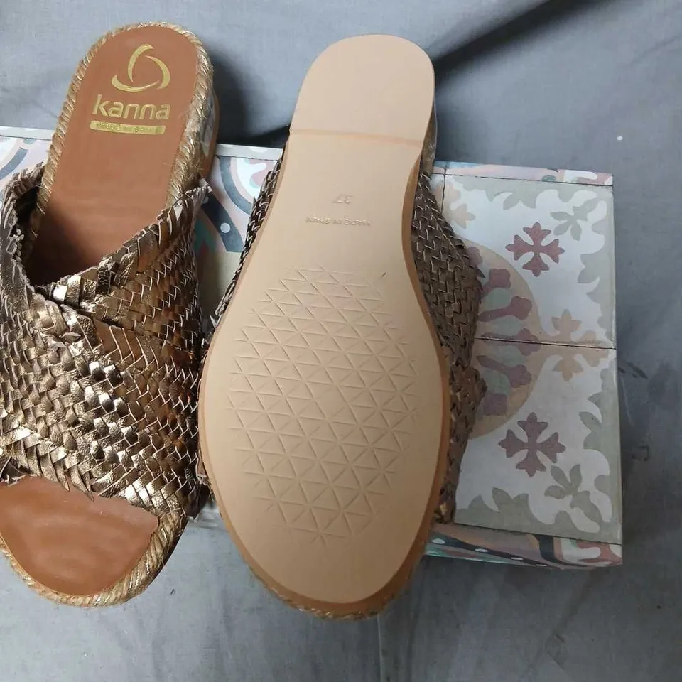 KANNA DULCE-TRENZ BROWN WOVEN SANDALS – UK4 (EU37) MADE IN SPAIN