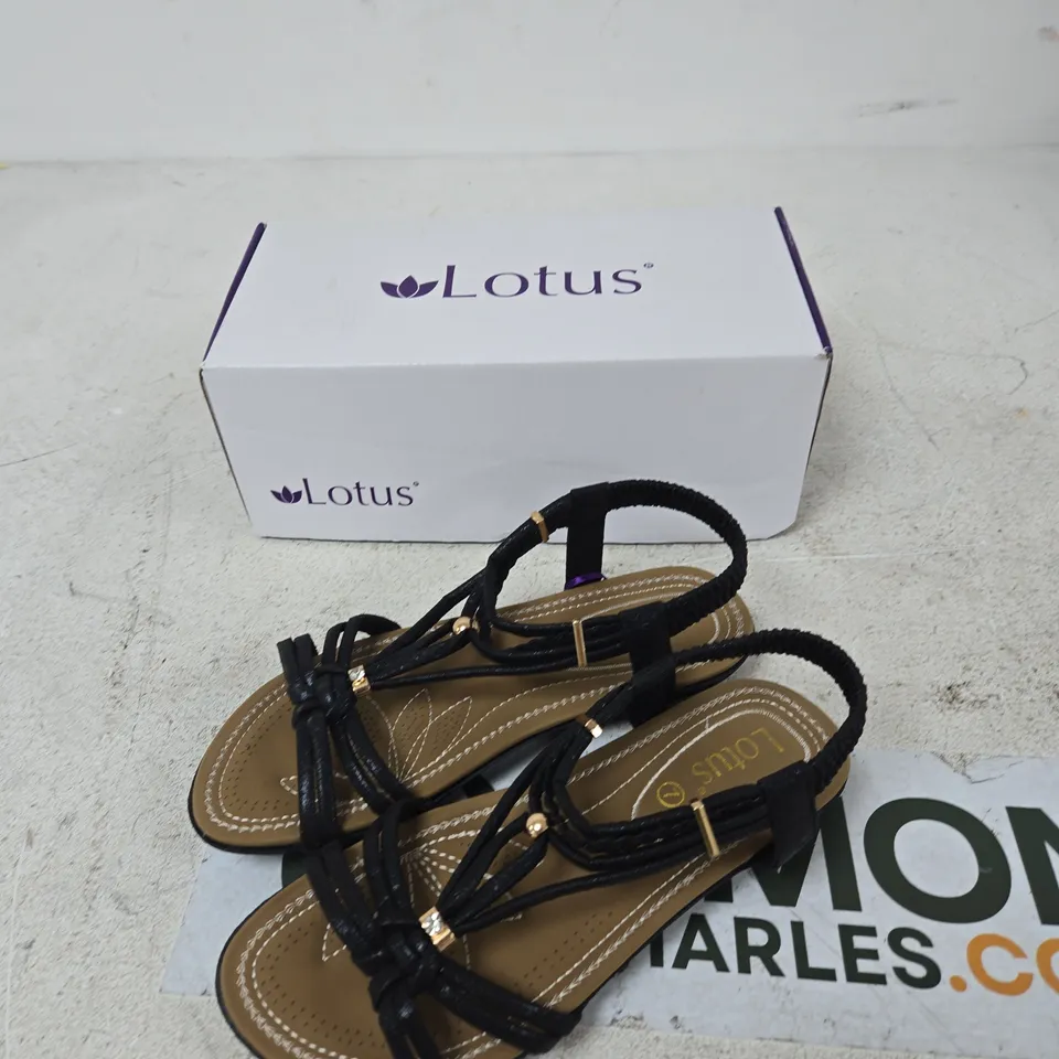 LOTUS DOMENICA ULP300 SANDALS - BLACK, UK 7 (BOXED)