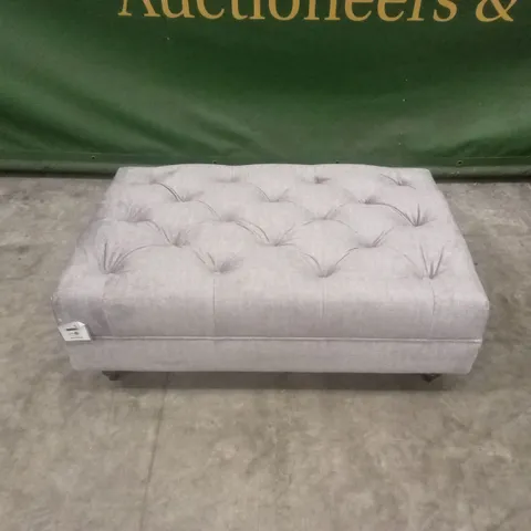 DESIGNER RECTANGULAR FABRIC UPHOLSTERED FOOTSTOOL