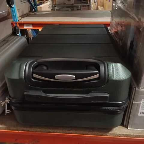 UNBOXED KEPLIN LUGG TRAVEL SUITCASE SMALL SIZE WITH WHEELS AND SECURE LOCK SYSTEM DARK GREEN