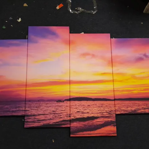 4 CANVAS SEA VIEW ART PIECE - COLLECTION ONLY