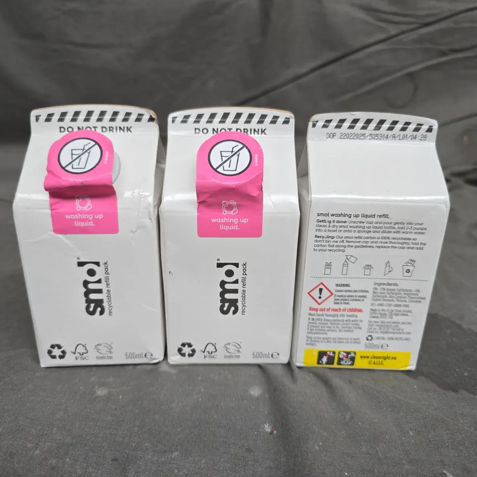 LOT OF 12 500ML SMOL WASHING UP IQUIDS