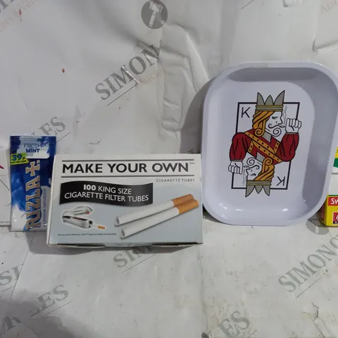 BOX OF APPROXIMATELY 10 ASSORTED ITEMS TO INCLUDE - MAKE YOUR OWN FILTER TUBES - SWAN MENTHOL - FRESH MINT RIZIA+ ECT
