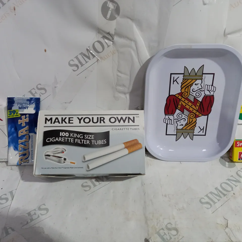 BOX OF APPROXIMATELY 10 ASSORTED ITEMS TO INCLUDE - MAKE YOUR OWN FILTER TUBES - SWAN MENTHOL - FRESH MINT RIZIA+ ECT