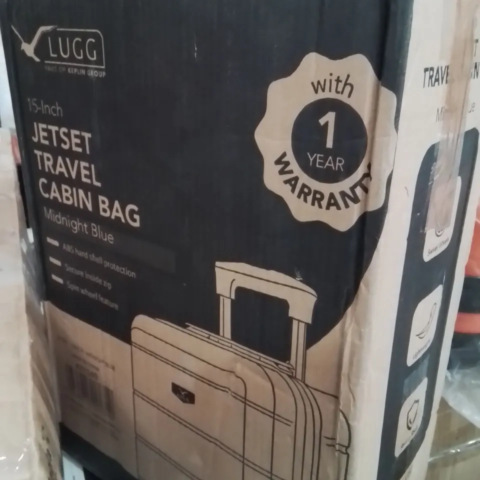 BOXED LUGG 15INCH JETSET TRAVEL CABIN BAG MIDNIGHT BLUE