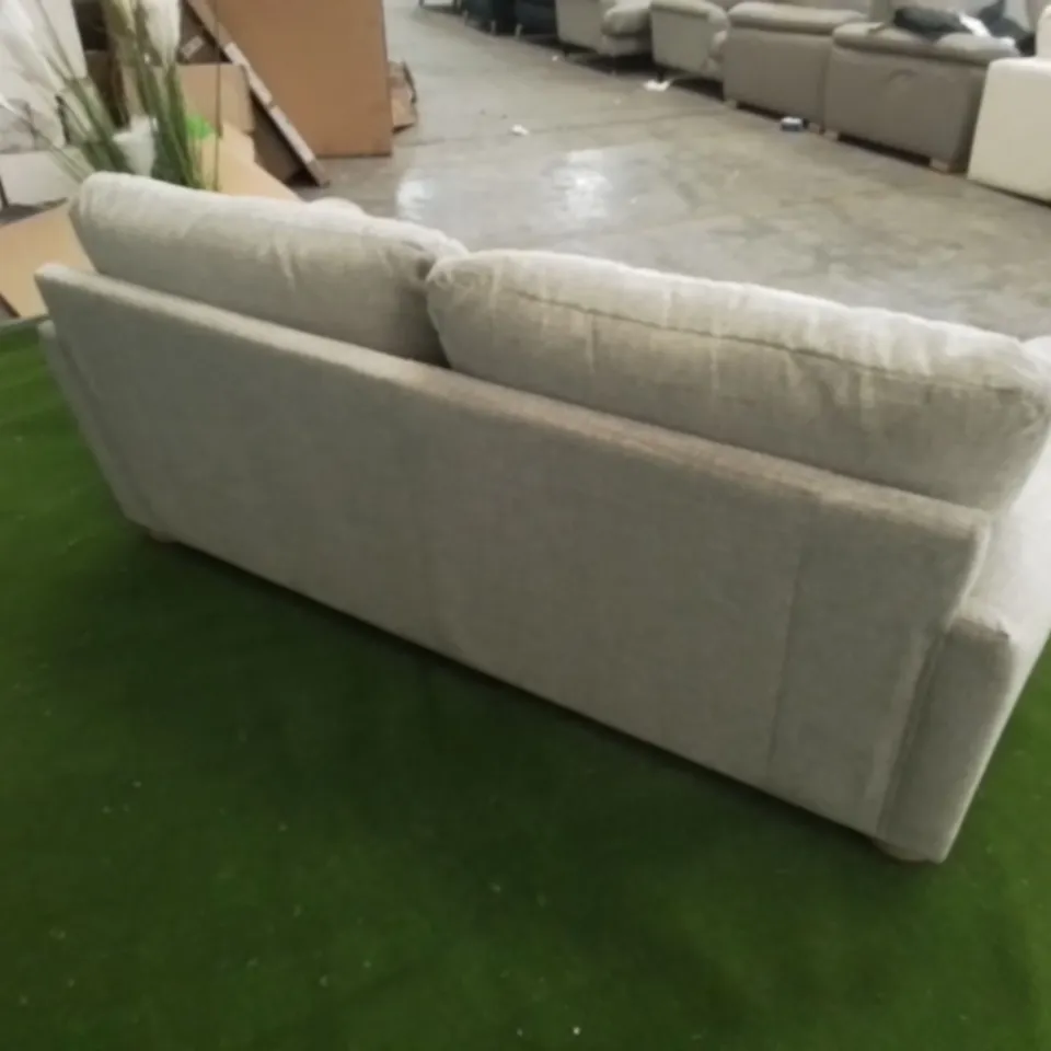 DESIGNER BAILEY BEIGE FABRIC THREE SEATER SOFA