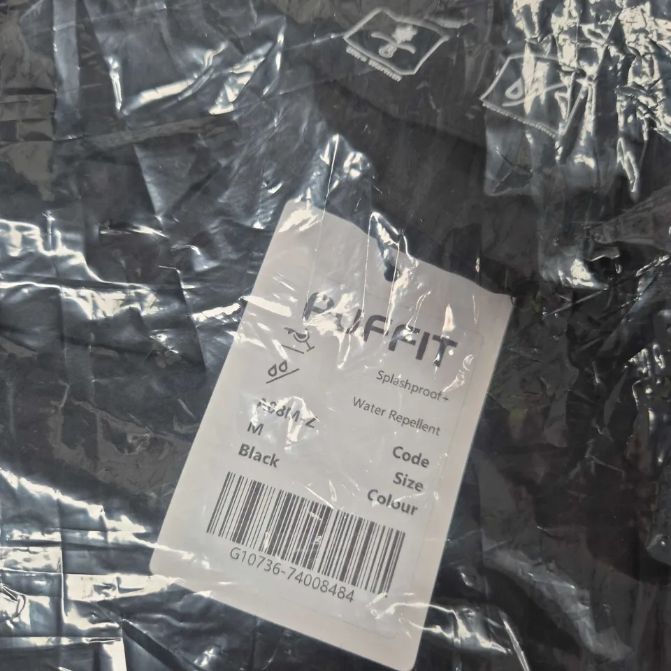 PUFFIT GRIPFIT SPLASHPROOF WATER-REPELLENT JACKET – BLACK, UK M 