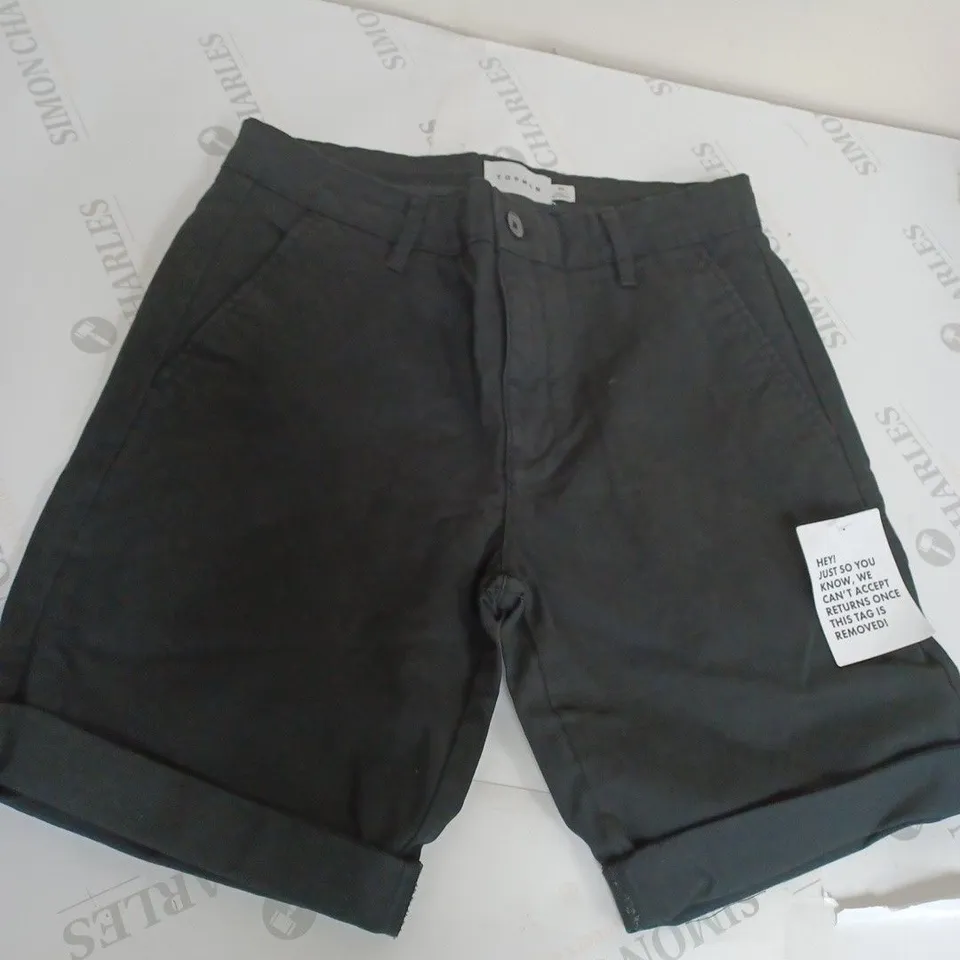 TOPMAN BLACK DENIM SHORTS SIZE 30 