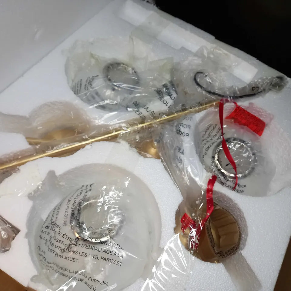 BOXED/PACKAGED SPHERE STEM/ANTIQUE BRASS LIGHT FITTING