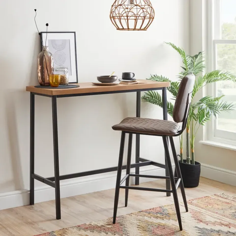 BOXED VIXEN BAR TABLE - OAK EFFECT