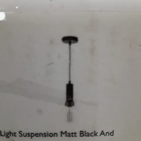 BOXED DAR LIGHTING 1-LIGHT SUSPENSION MATT BLACK AND COPPER