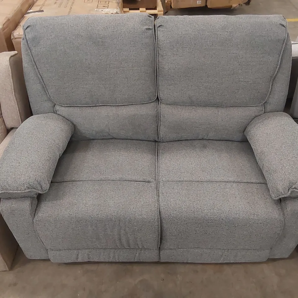 QUALITY DESIGNER 2 SEATER FABRIC UPHOLSTERED MANUAL RECLINING SOFA