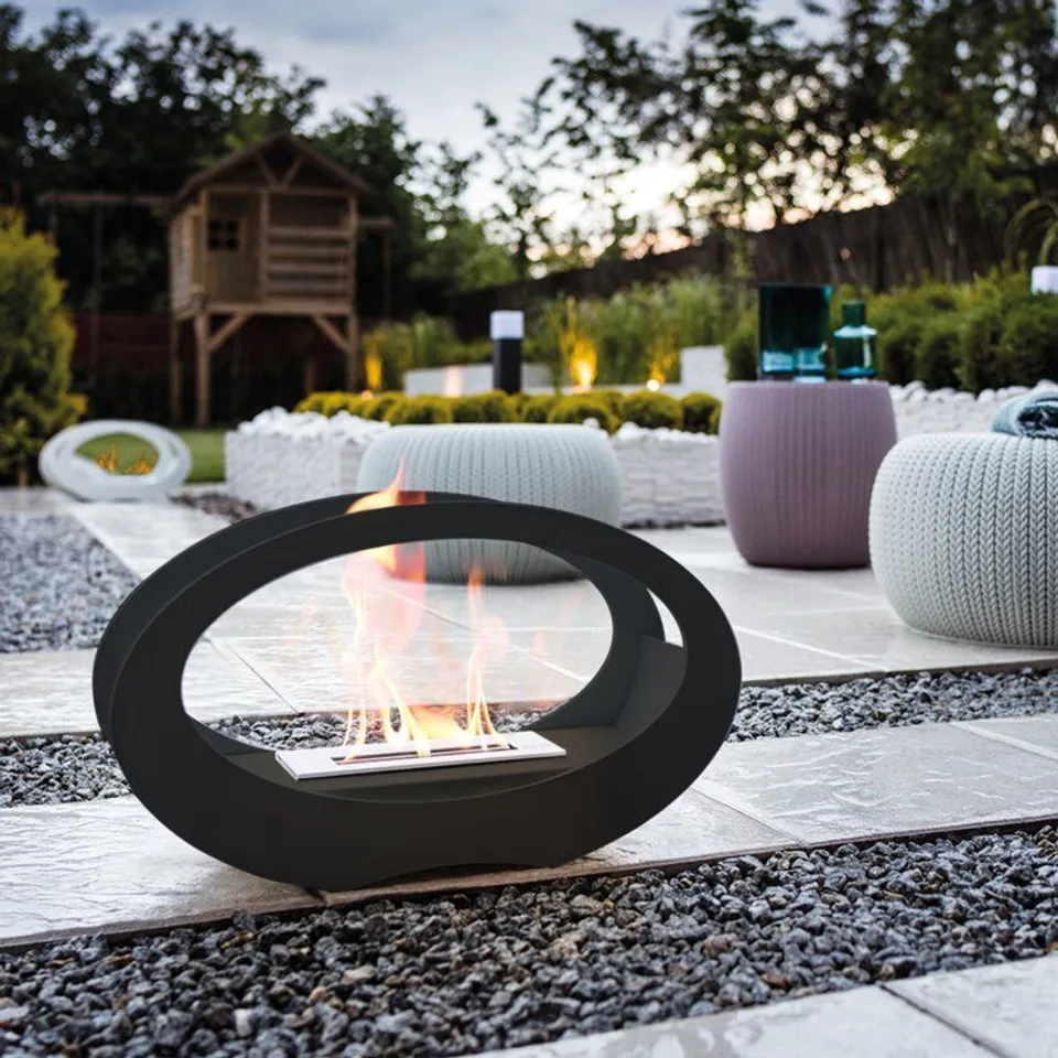BOXED ECHO BIO EHANOL BLACK FINISH FIREPLACE 