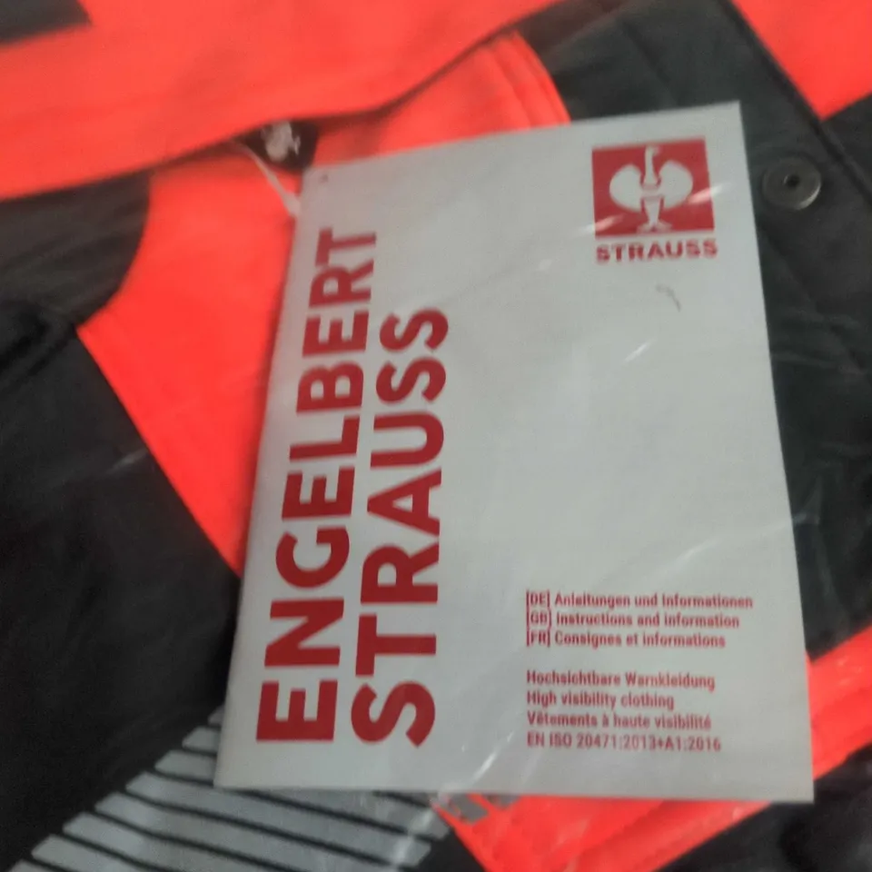 ENGELBERT STRAUSS HI-VIS SAFETY JACKET – ORANGE WITH REFLECTIVE STRIPS - SIZE XL