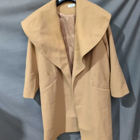 PETITE MISS SELFRIDGES  CAMEL COAT – WOMEN'S POLYESTER COAT, UK 16 (EU 44, US 12), 