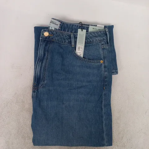 RIVER ISLAND DENIM SPECIALIST WIDE LEG JEANS IN BLUE SIZE UK 16R