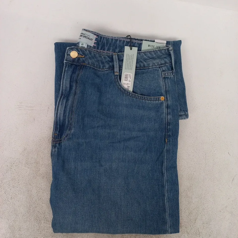 RIVER ISLAND DENIM SPECIALIST WIDE LEG JEANS IN BLUE SIZE UK 16R