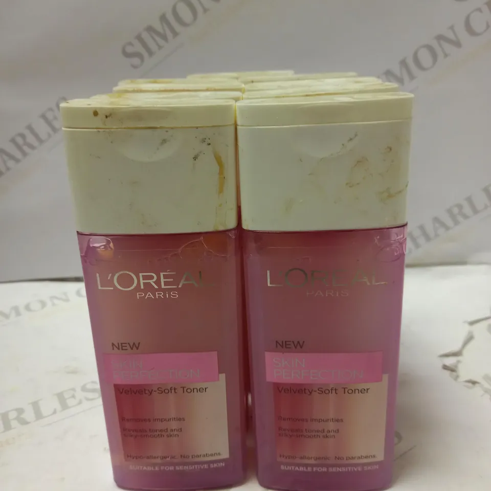 LOT OF APPROX 9 X 200ML L’OREAL SKIN PERFECTION VELVETY-SOFT TONER SENSITIVE SKIN