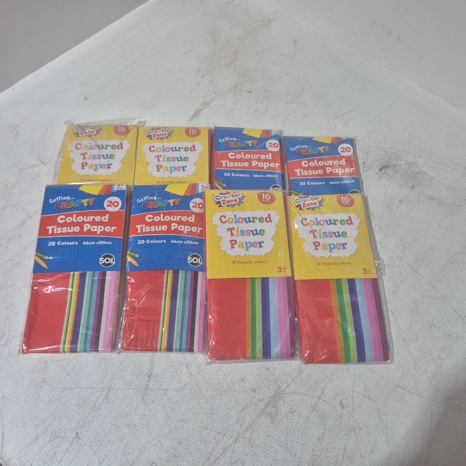 LOT OF APPROXIMATELY 80 MULTI PACKS OF COLOURED TOILET TISSUE - INCLUDES 16 AND 20 PACKS
