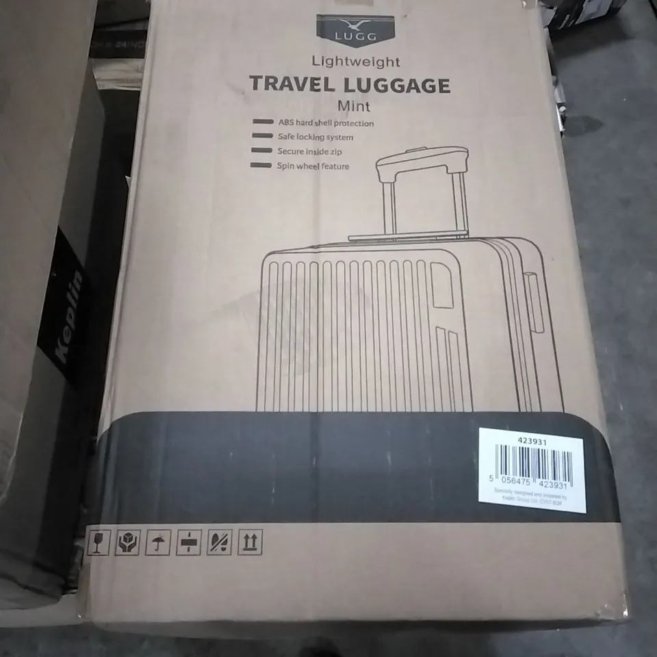 BOXED LUGG LIGHTWEIGHT TRAVEL LUGGAGE SUITCASE - MINT