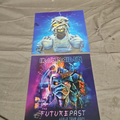 IRON MAIDEN X2 FUTURE PAST WORLD TOUR 3D HOLOGRAM POSTERS