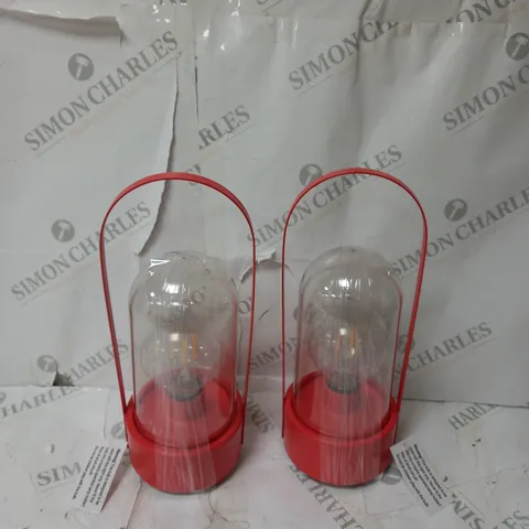 SET OF 2 LANTERN STYLE BATTERY OPERATED LAMPS