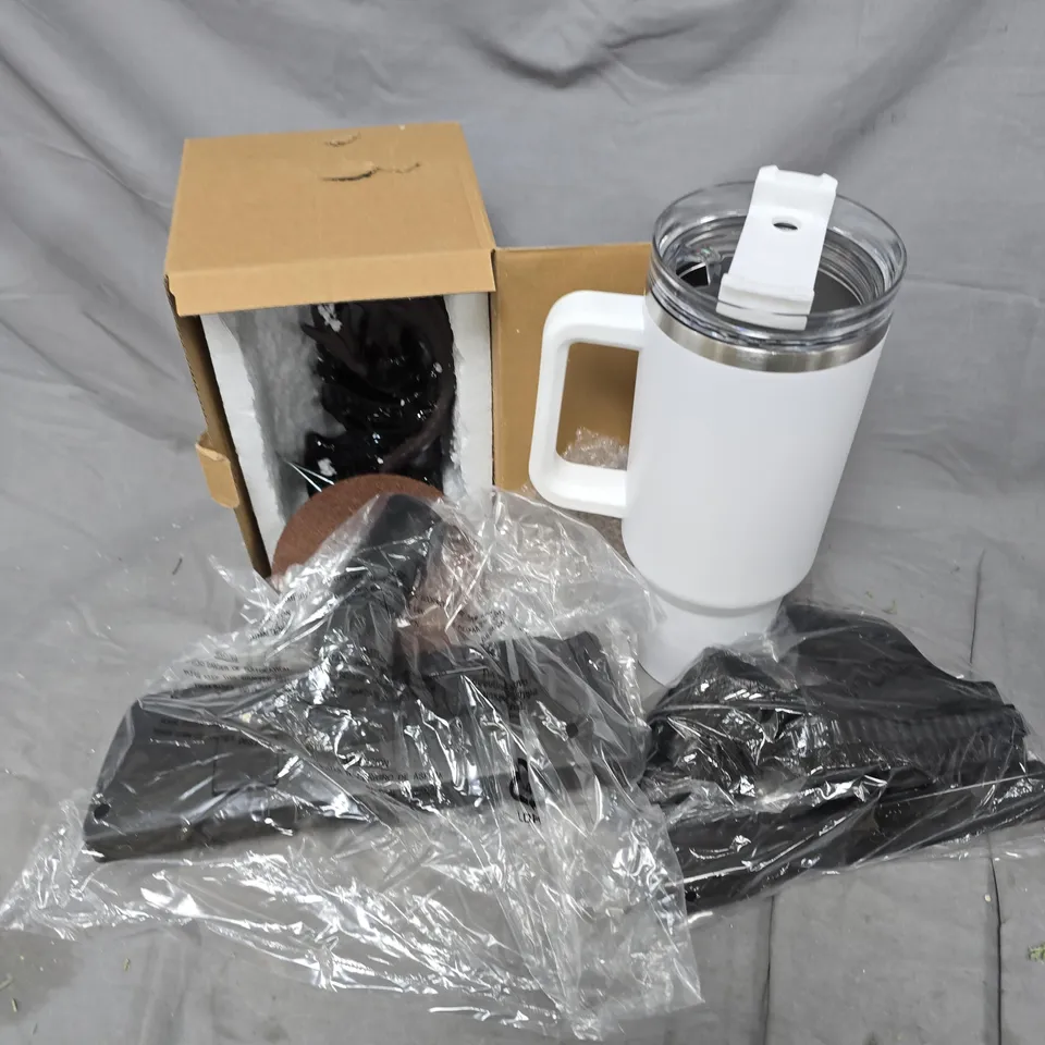 APPROXIMATELY 10 ASSORTED HOUSEHOLD PRODUCTS TO INCLUDE WATER BOTTLE, VACUUM CLEANER PARTS, OFFICE DRAGON DECOR PIECE, ETC - COLLECTION ONLY