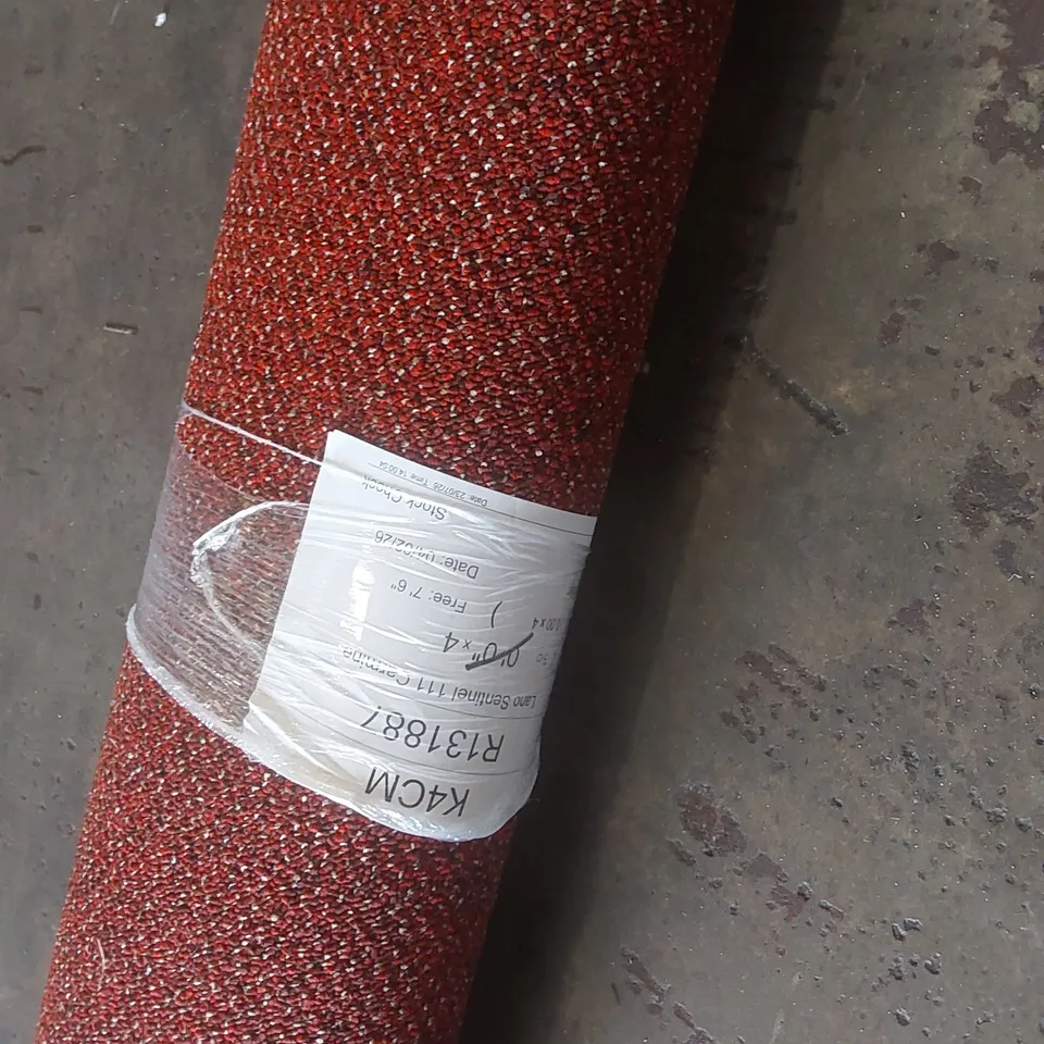 ROLL OF QUALITY LANO SENTINEL CARMINE CARPET - APPROXIMATELY 2.3 x 4m