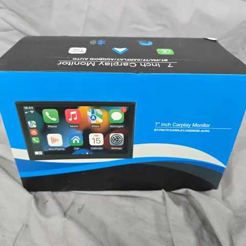7 INCH CARPLAY MONITOR WITH BLUETOOTH, FM, TF CARD, CARPLAY & ANDROID AUTO