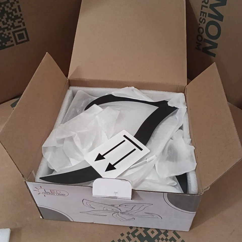 BOXED LED CEILING LAMP - BLACK (1 BOX)
