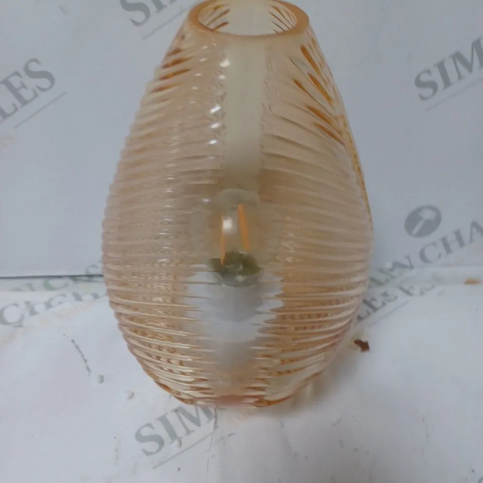 AURAGLOW LEAF GLASS INDOOR/OUTDOOR LAMP W/CHARGING STAND