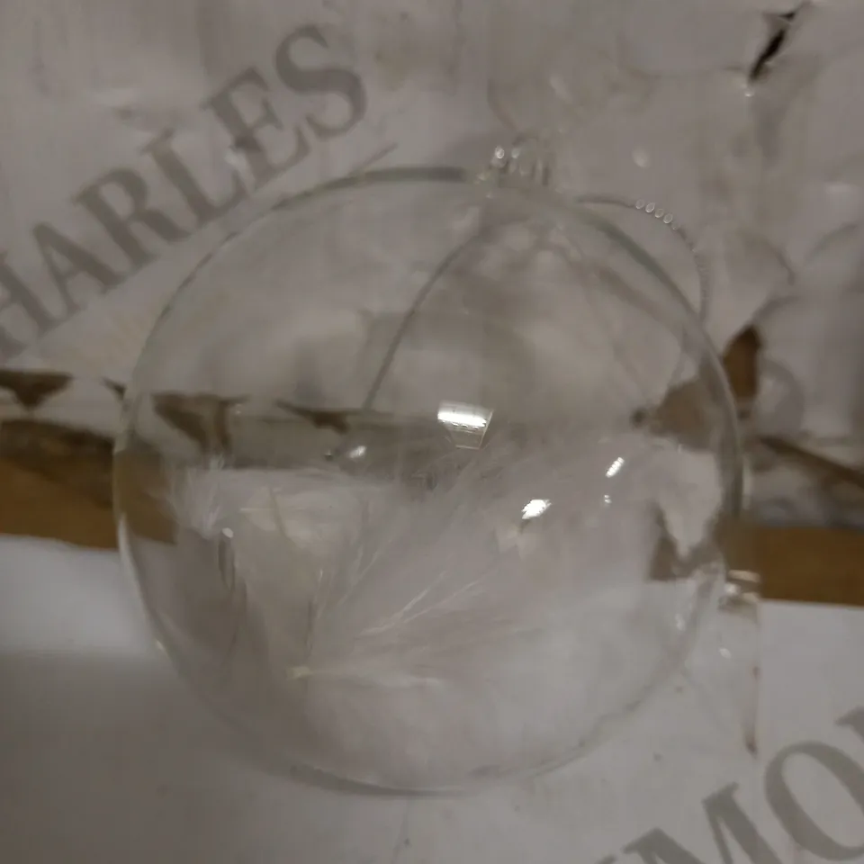 GLASS FEATHER BAUBLE RRP £30