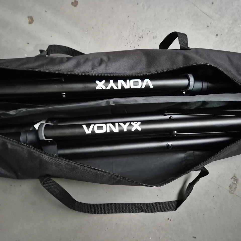 VONYX SPEAKER STAND SET – PAIR, ADJUSTABLE (BOXED)