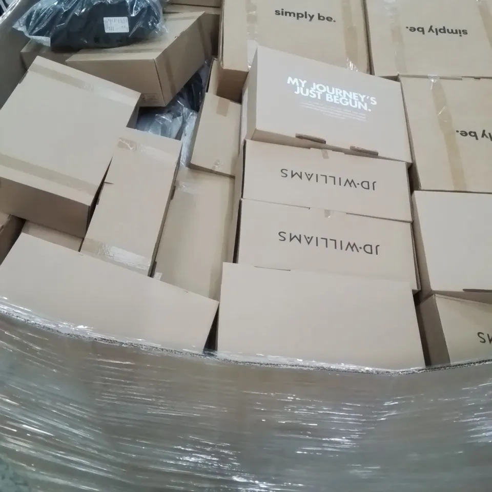 PALLET OF BRAND NEW WOMENS QUALITY DESIGNER SHOES APPROXIMATELY 90 TO INCLUDE; JD WILLIAMS BOOTS, SANDALS, FLIP FLOPS ETC