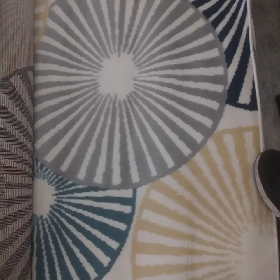 PARLEX POWER LOOM GREY/BLUE/YELLOW RUG 91X152CM