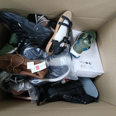 BOX OF ASSORTED UNBRANDED SHOES IN DIFFERENT STYLES AND COLOUR