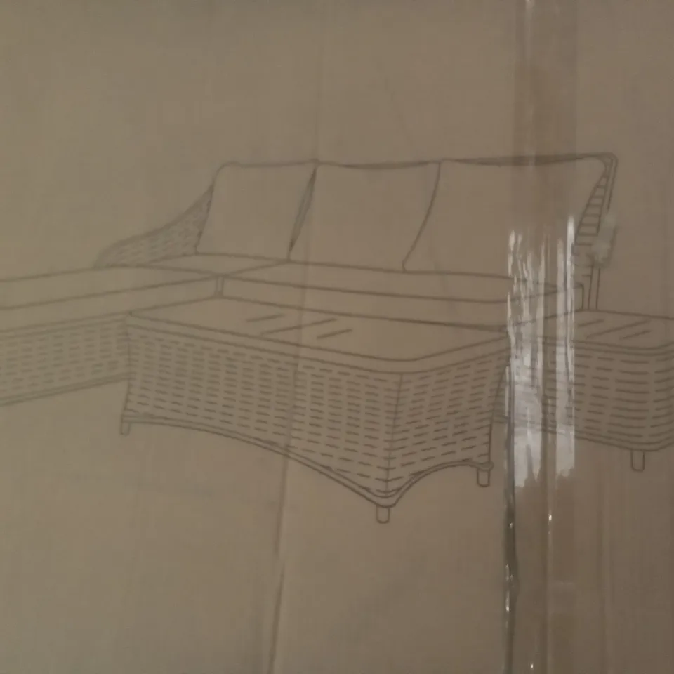 BOXED GOODHOME HAMILTON WICKER LOUNGE SET