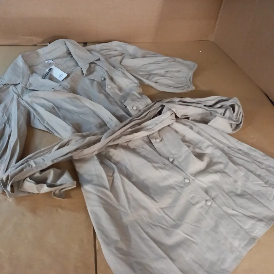 RIVER ISLAND KHAKI SHIRT DRESS - 12