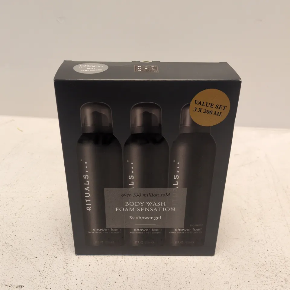BOXED RITUALS BODY WASH FOAM SENSATION 3XSHOWER GEL (200ML)