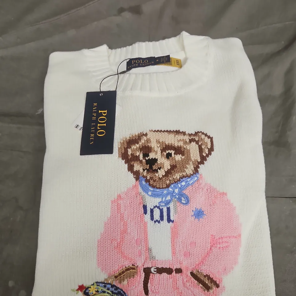 Polo Ralph Lauren White Knit Sweater – Size M