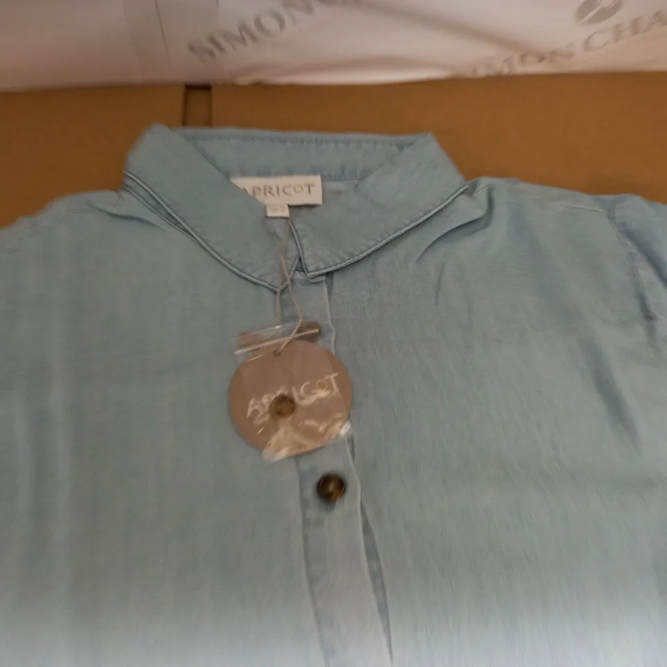 APRICOT LIGHT BLUE SHIRT DRESS - UK 10