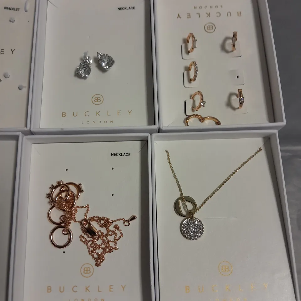 LOT OF 8 ASSORTED BOXED BUCKLEY LONDON JEWELLERY ITEMS