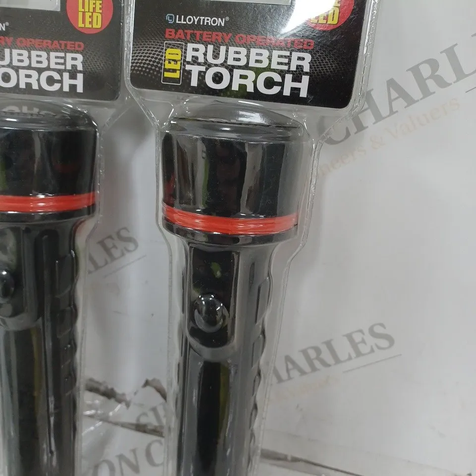 LOT OF 5 LLOYTRON BATTERY OPERATED LED RUBBER TORCHES