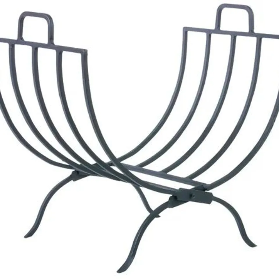 BOXED WROUGHT IRON FOLDING LOG RACK