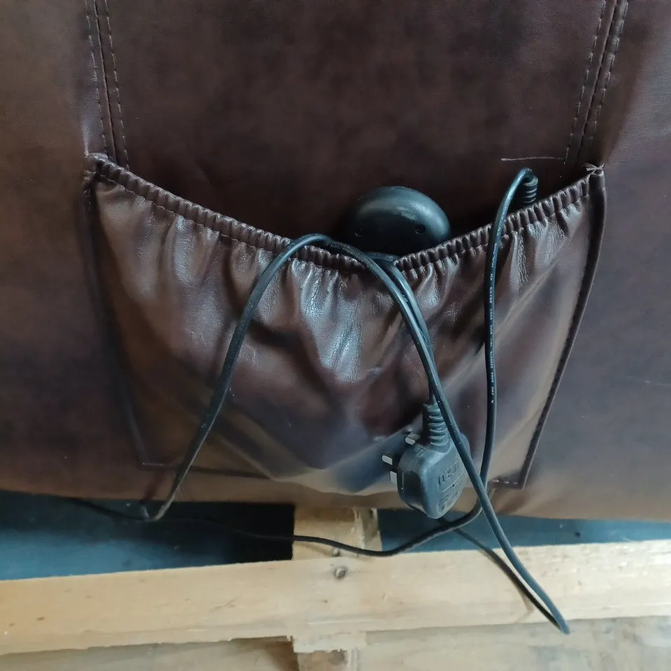 LEATHER ELECTRIC RECLINER DARK BROWN - COLLECTION ONLY