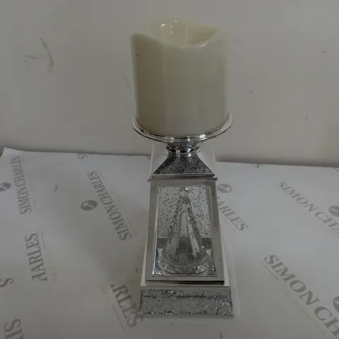 JULIEN MACDONALD FLAMELESS SWIRLING GLITTER CHRISTMAS TREE CANDLE HOLDER