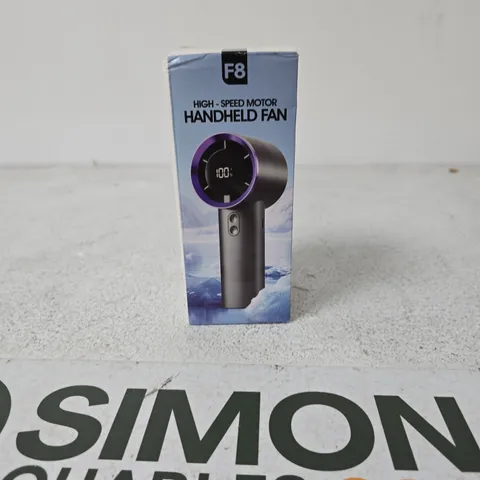 F8 HANDHELD FAN β HIGH-SPEED MOTOR, BOXED