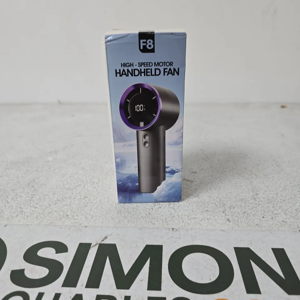 F8 HANDHELD FAN – HIGH-SPEED MOTOR, BOXED 