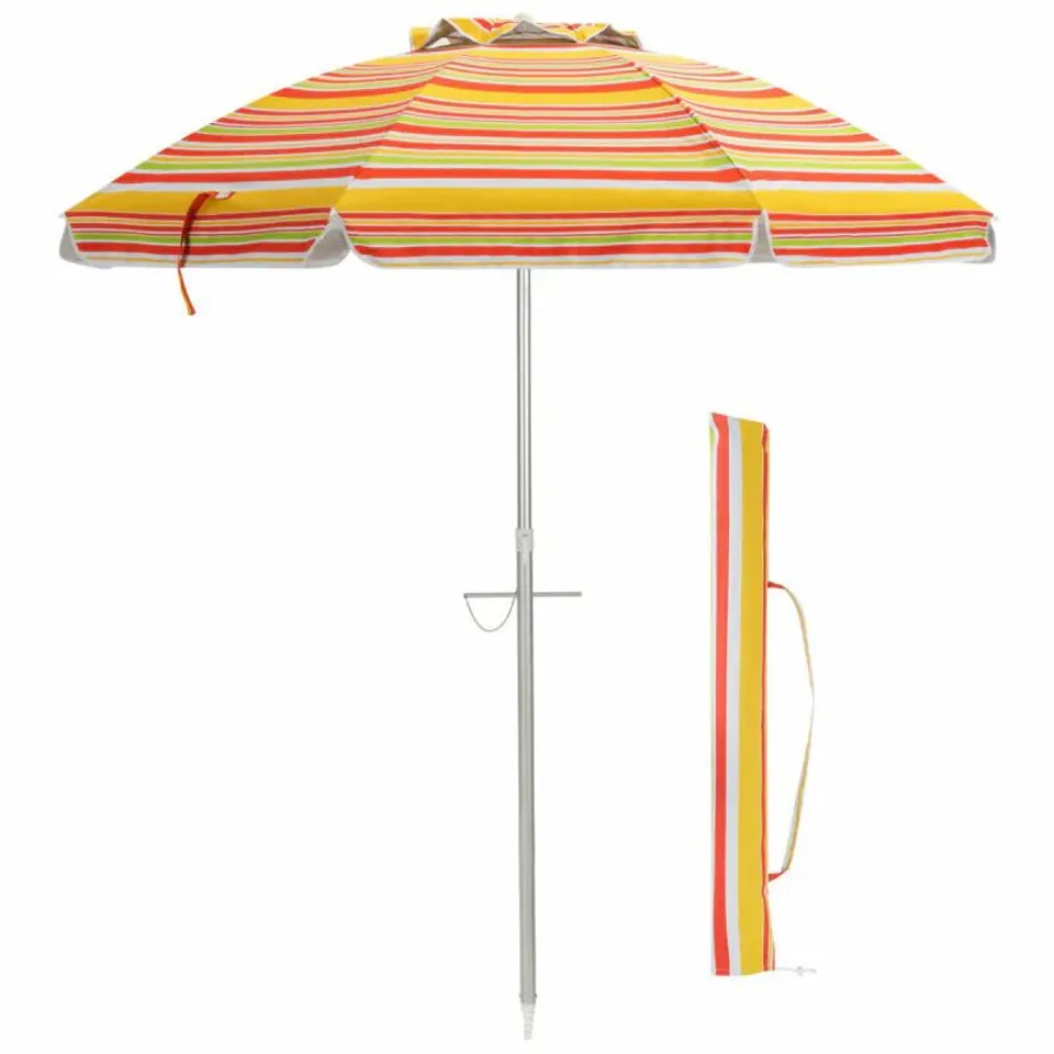 BOXED COSTWAY 6.5FT PATIO BEACH UMBRELLA SUN SHADE TILT W/CARRY BAG