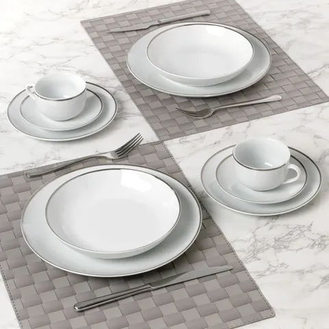 BOXED RUWAN 30 PIECE PORCELAIN CHINA DINNERWARE SET - SERVICE FOR 6
